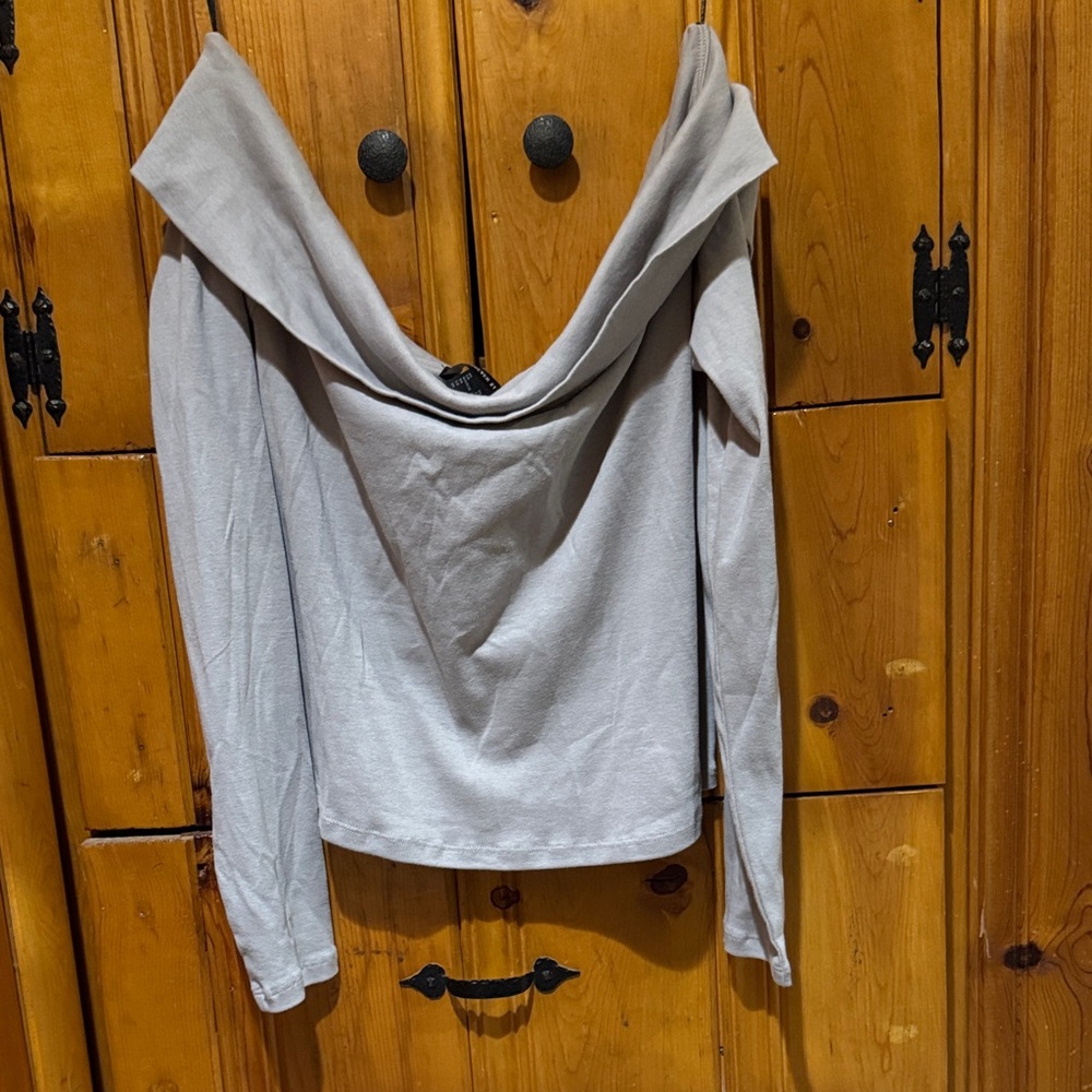 Forever 21 Light Gray Off-Shoulder Top